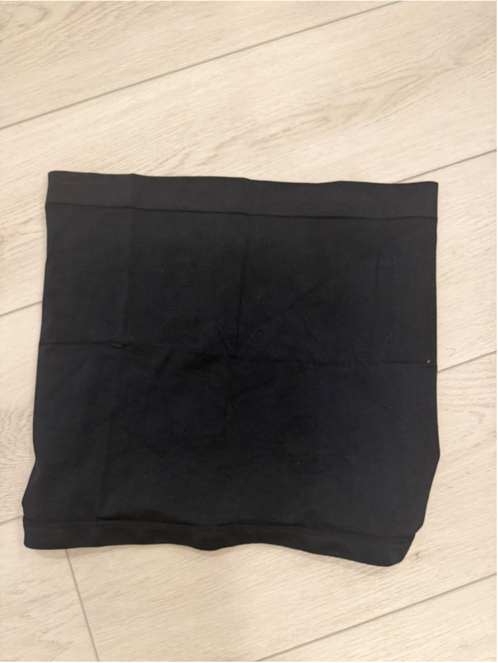 Black Seamless Tube Top Bandeau Stretchy Strapless Basic Layering Top Size L #F